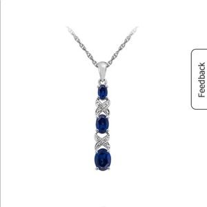 Sapphire and silver pendant